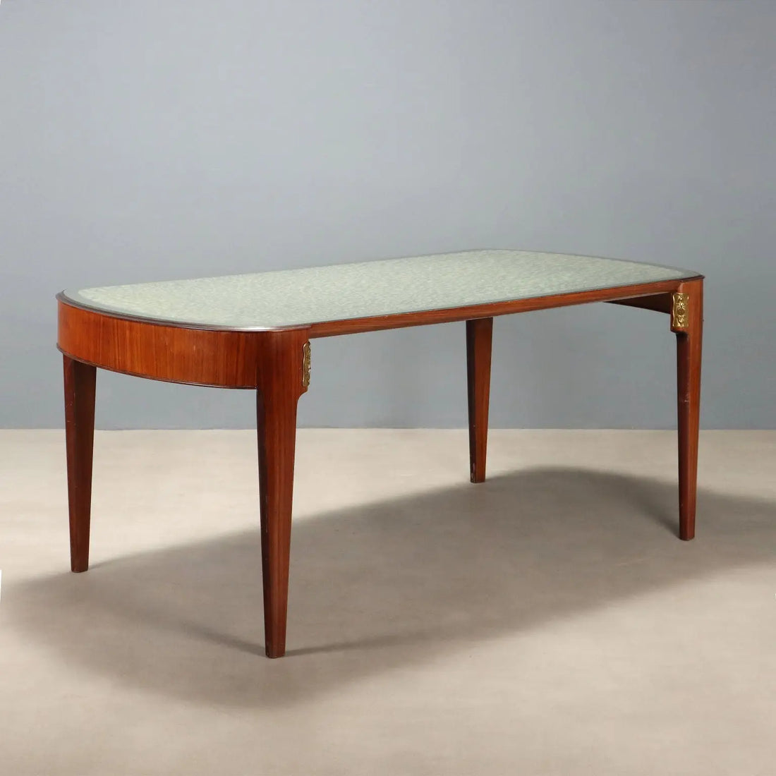 Vintage Dining Table Mahogany Veneer Design Italy 1950s | Modernism | Tables