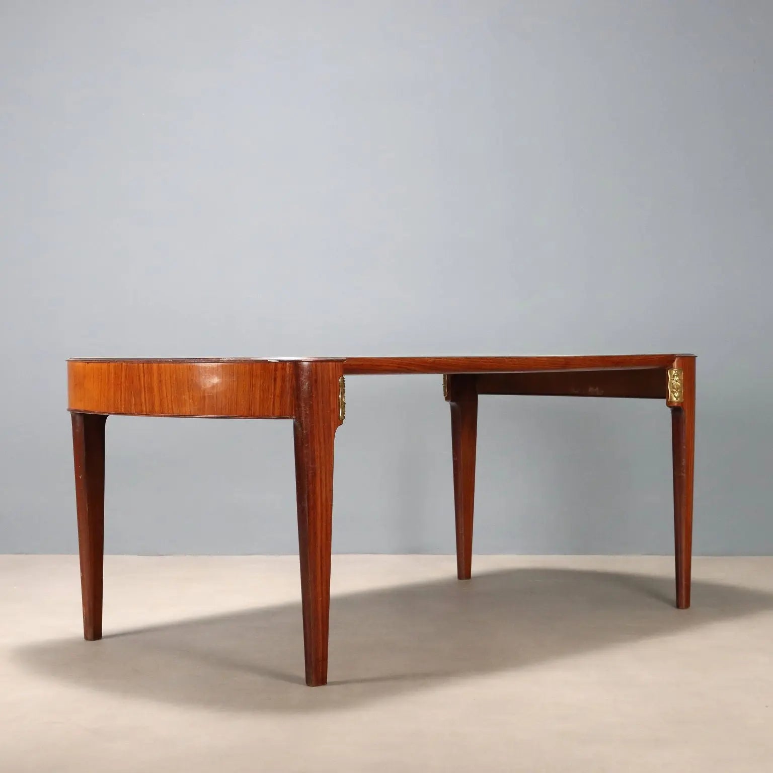 Vintage Dining Table Mahogany Veneer Design Italy 1950s | Modernism | Tables