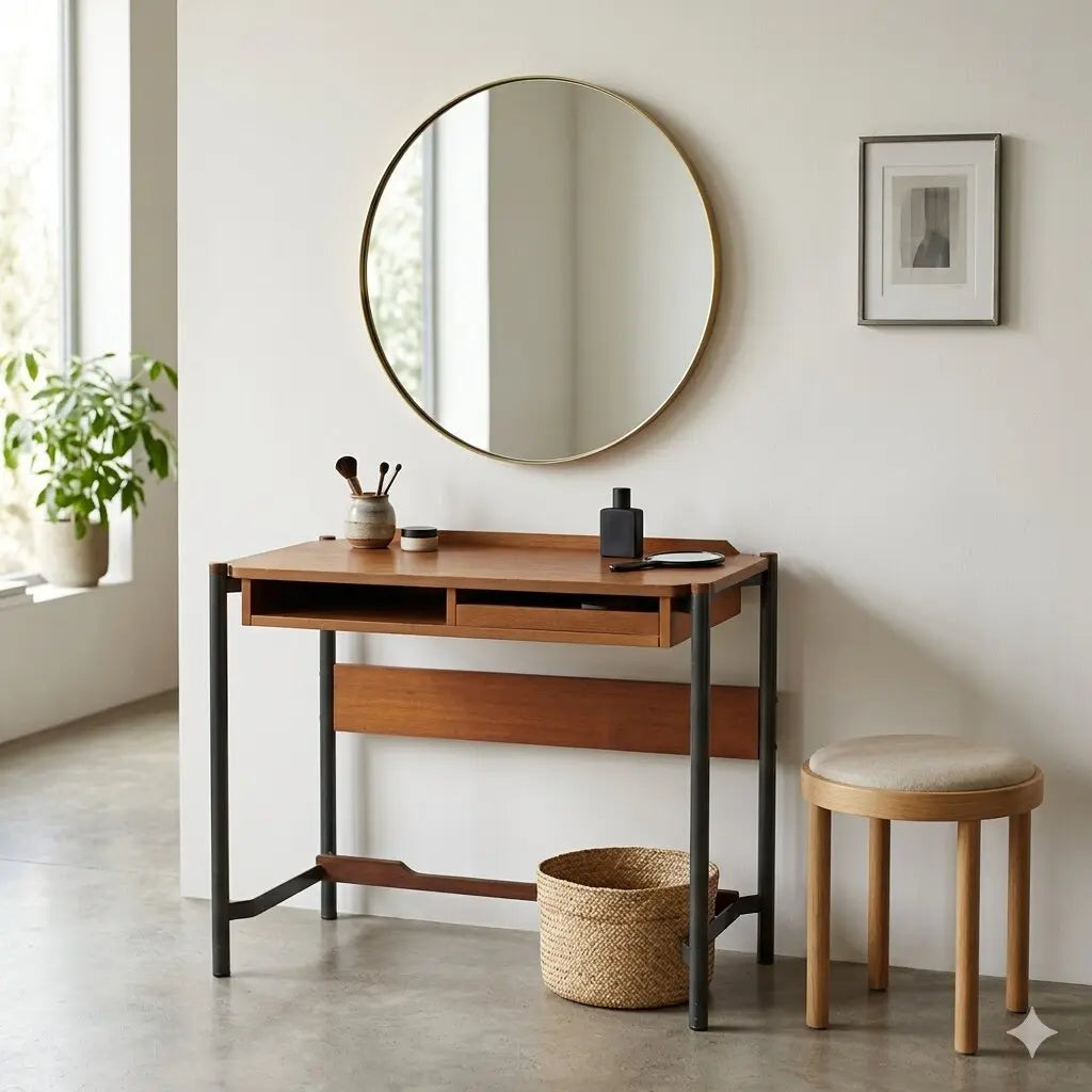 Vintage Dressing Table Mahogany Veneer Design Italy 1960s | Modernism | Tables