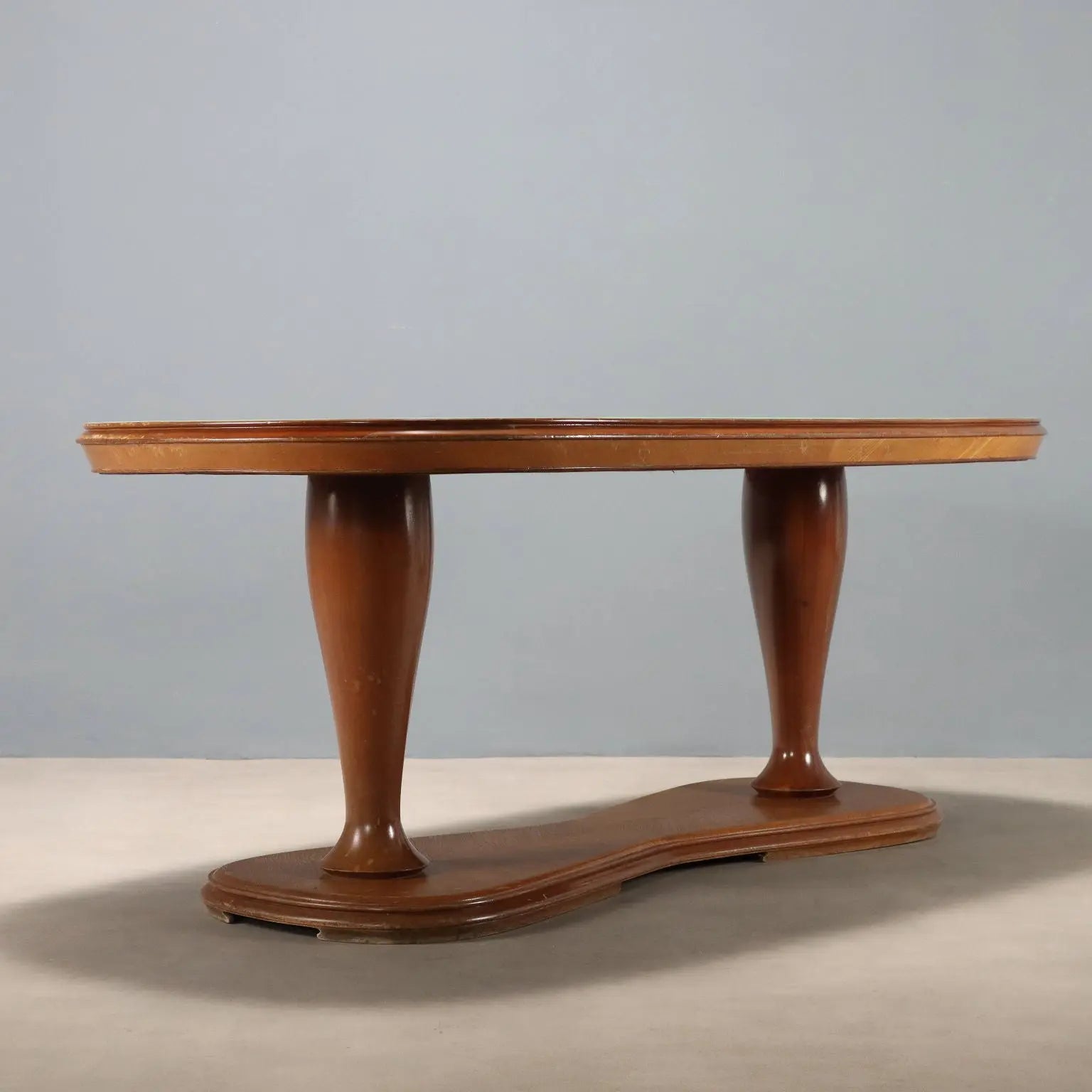 Vintage Table Solid Beech Glass Design Italy 1950s | Modernism | Tables