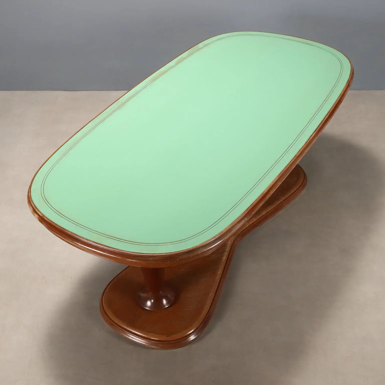 Vintage Table Solid Beech Glass Design Italy 1950s | Modernism | Tables