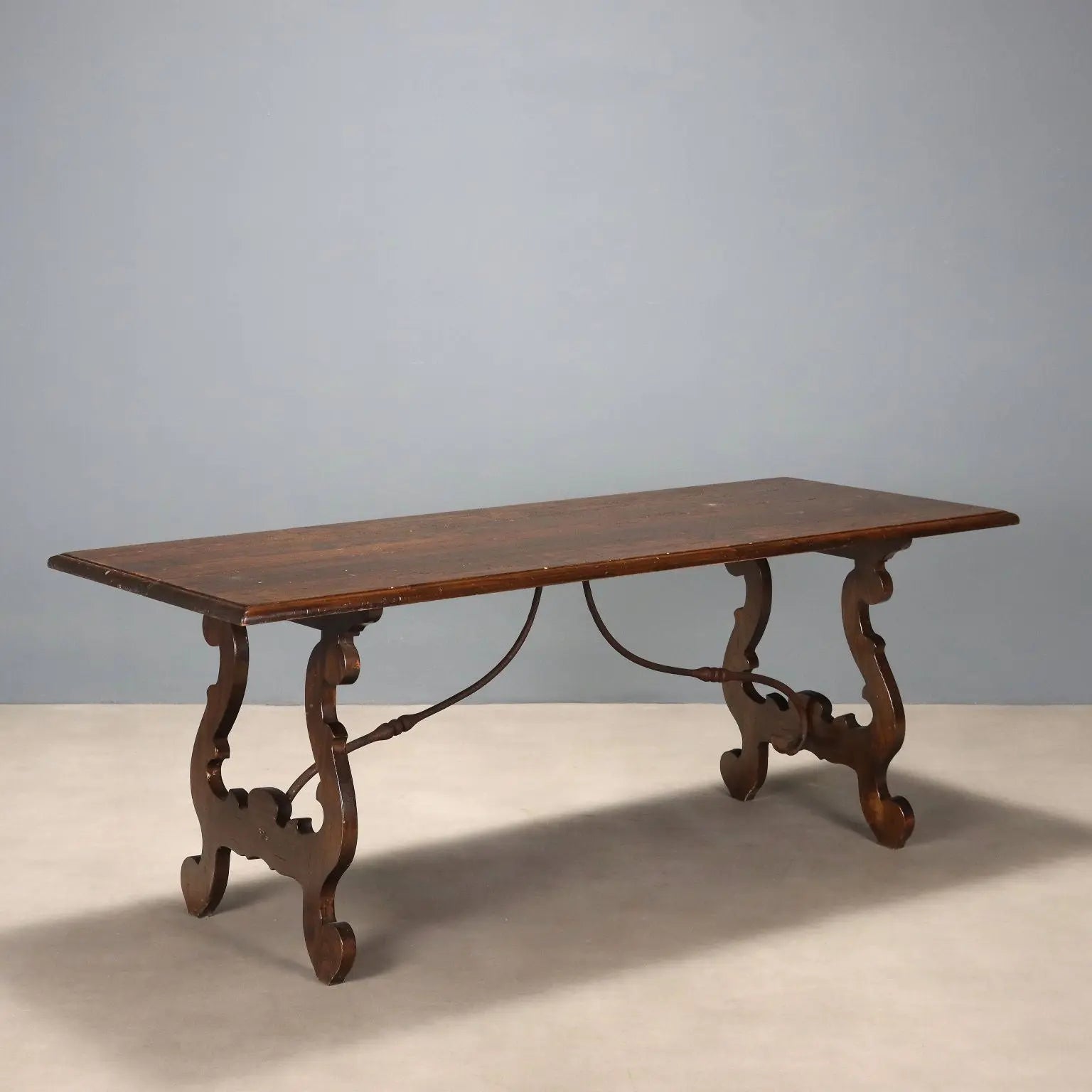 Antique Table Walnut Wrought Iron Italy XX Century - Italy, Early XX Century | Antiques | Tables