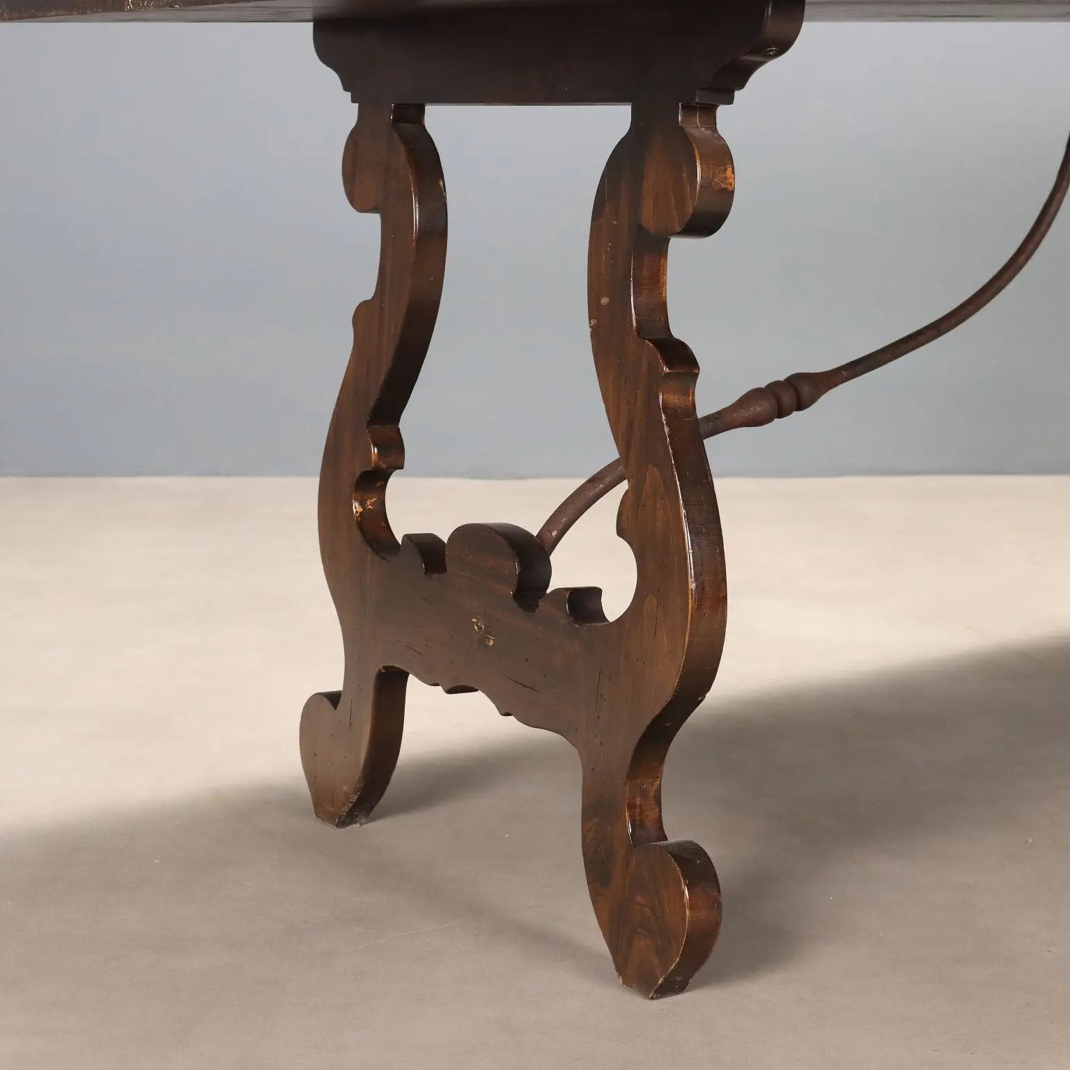 Antique Table Walnut Wrought Iron Italy XX Century - Italy, Early XX Century | Antiques | Tables