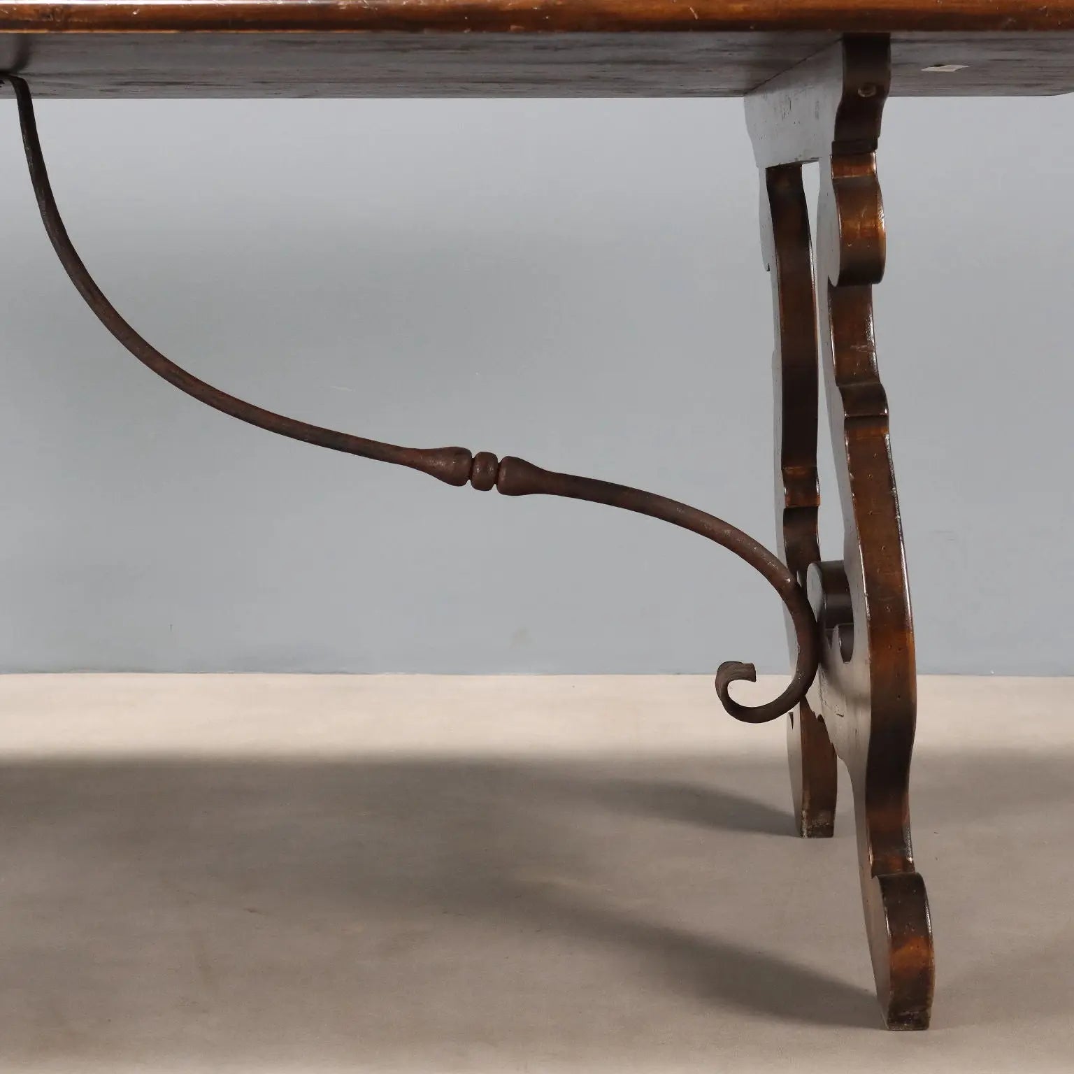 Antique Table Walnut Wrought Iron Italy XX Century - Italy, Early XX Century | Antiques | Tables
