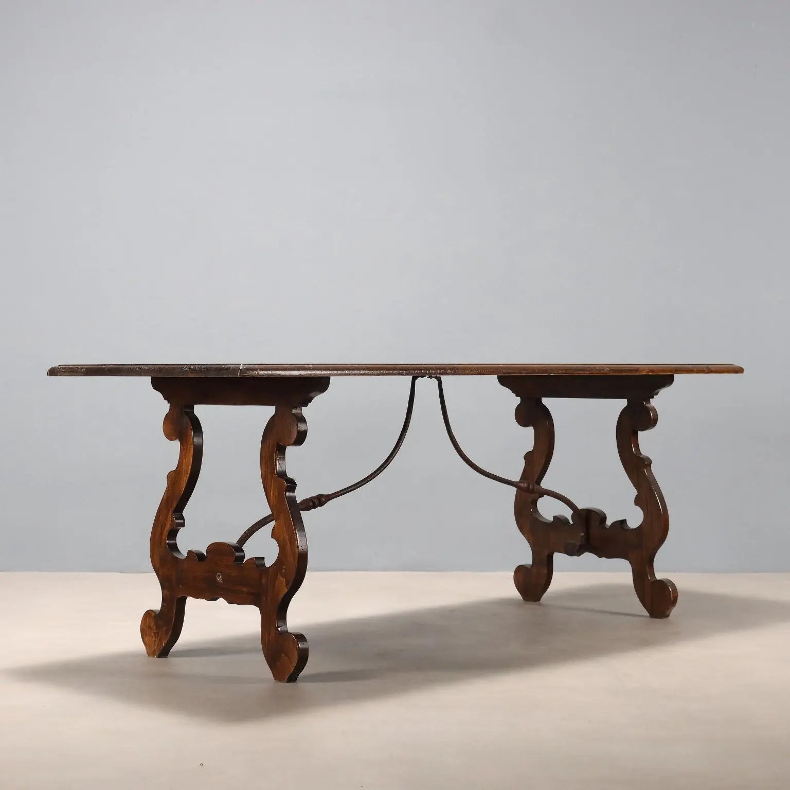 Antique Table Walnut Wrought Iron Italy XX Century - Italy, Early XX Century | Antiques | Tables