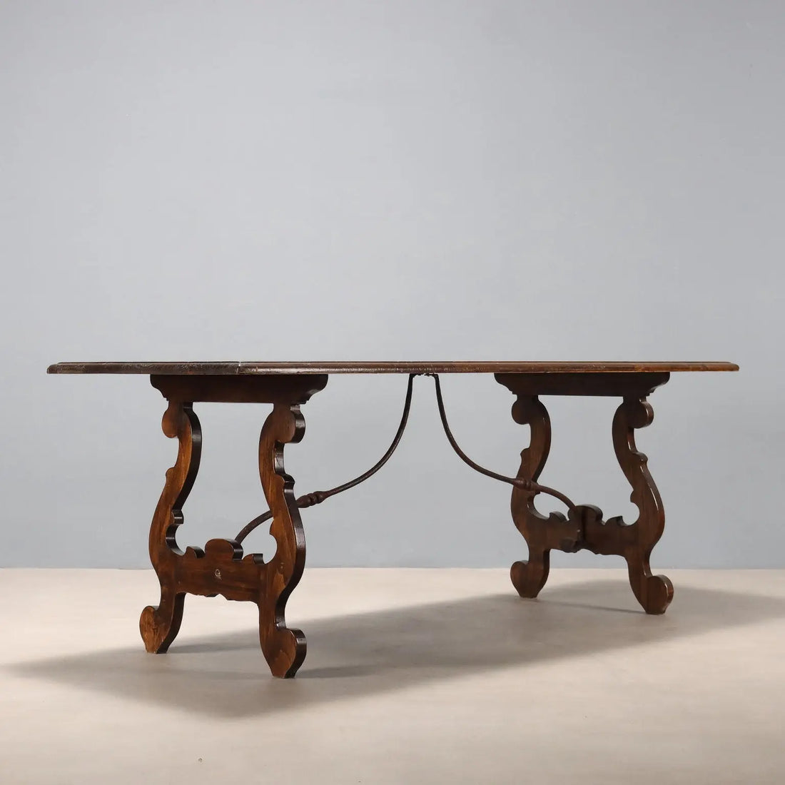 Antique Table Walnut Wrought Iron Italy XX Century - Italy, Early XX Century | Antiques | Tables
