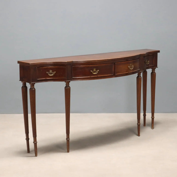 Vintage Console Table Beech Walnut Veneer Italy 1960s | Modernism | Tables