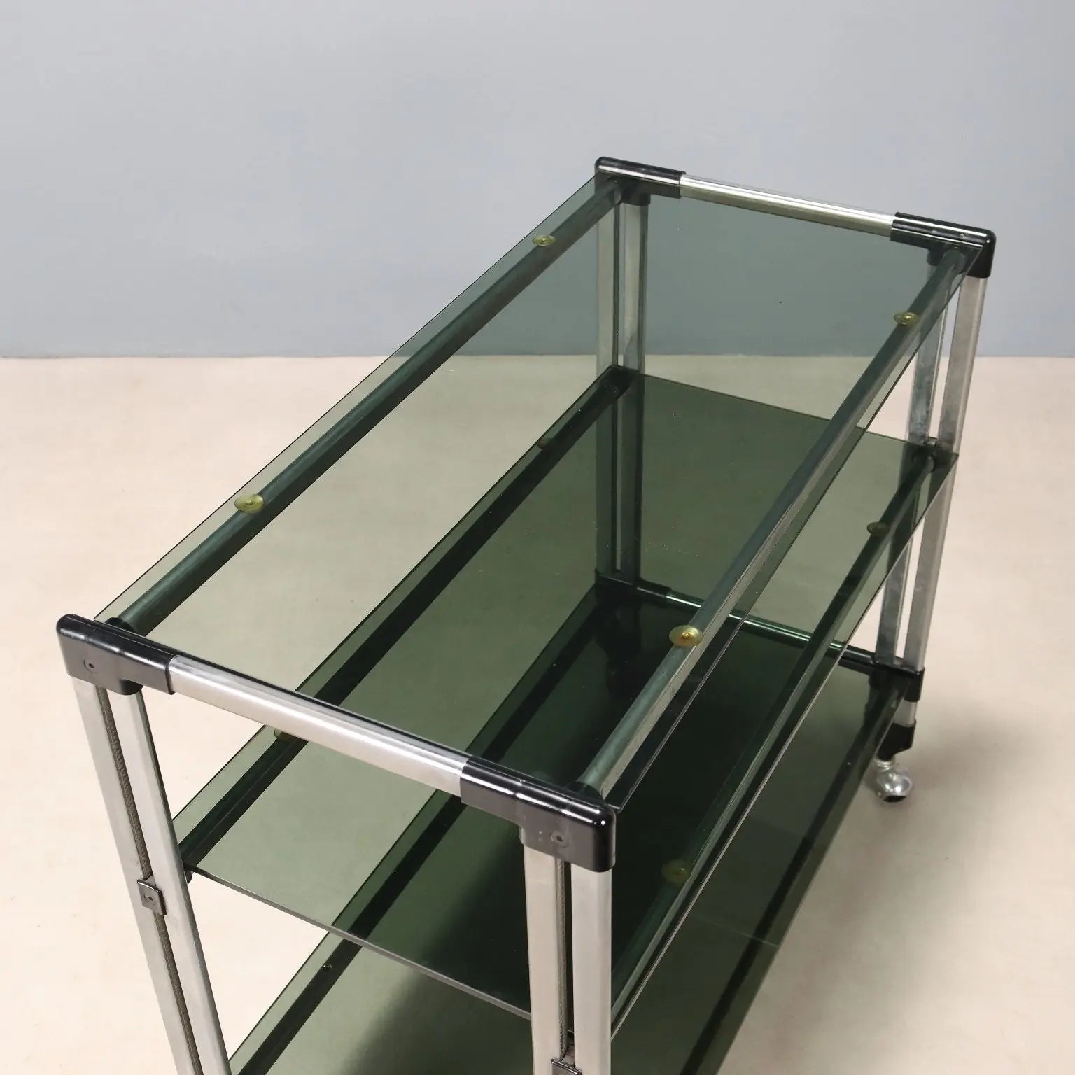 Chrome Metal Serving Cart, 1970s-1980s