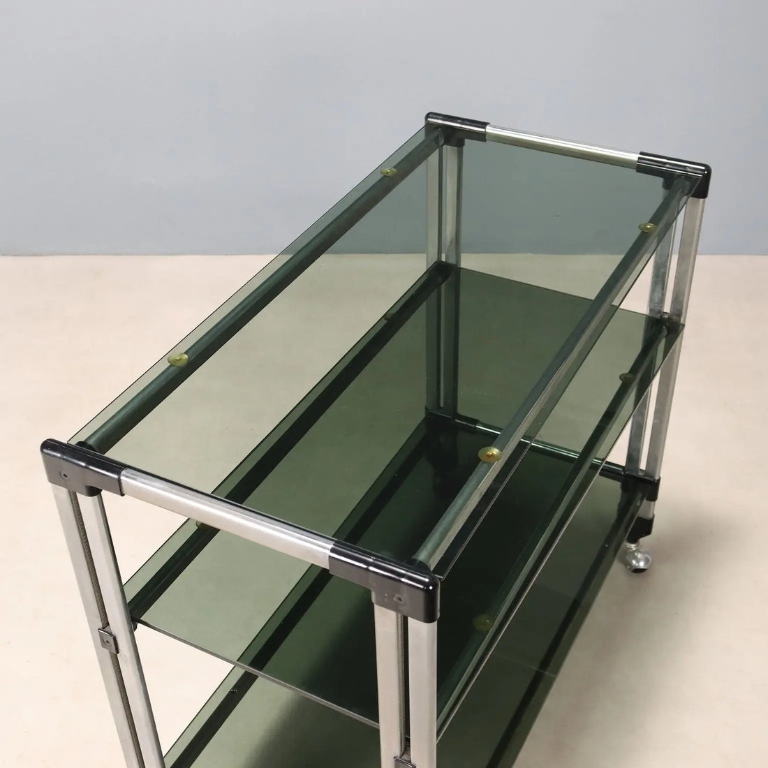 Chrome Metal Serving Cart, 1970s-1980s