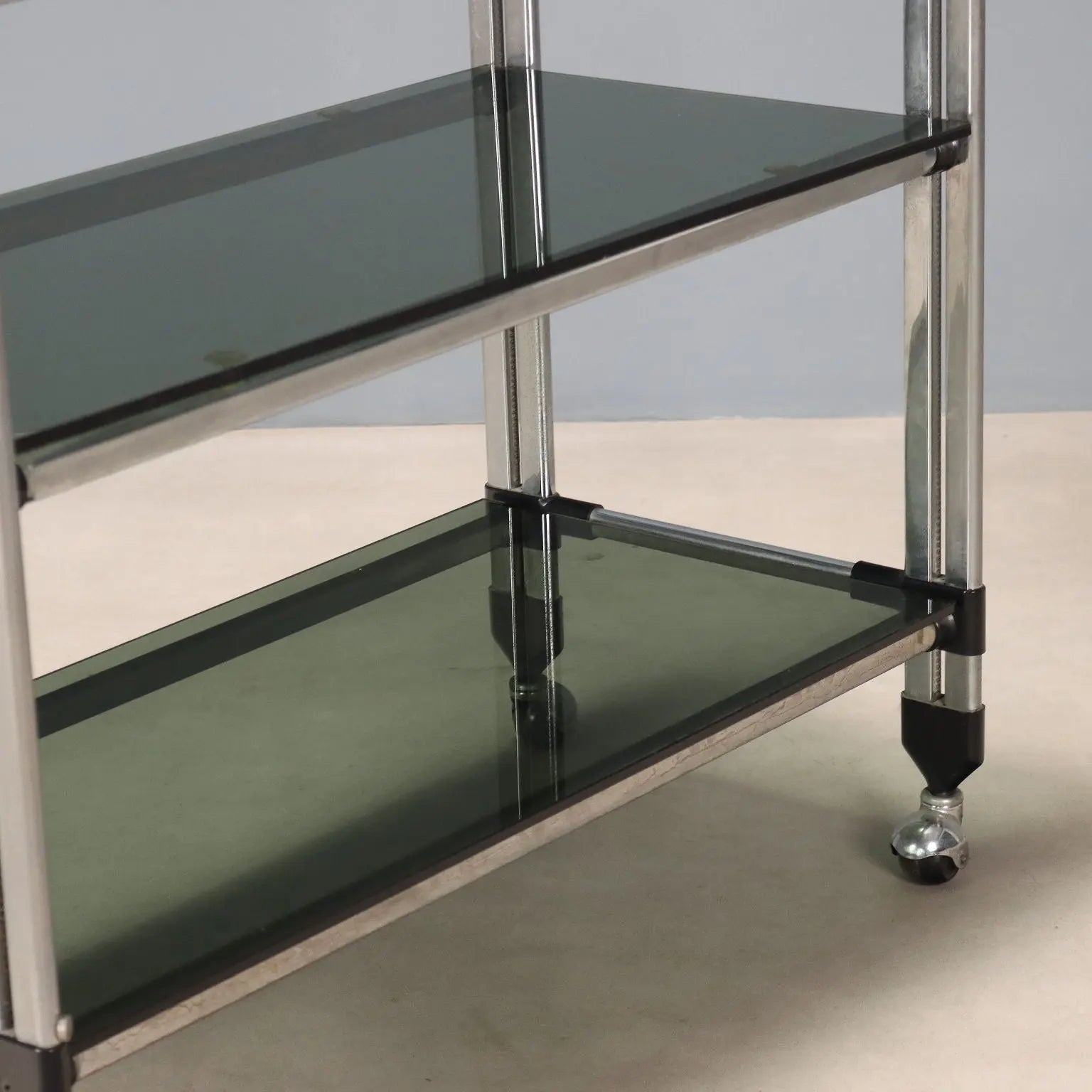 Chrome Metal Serving Cart, 1970s-1980s