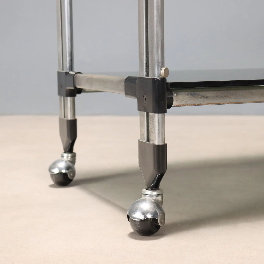 Chrome Metal Serving Cart, 1970s-1980s