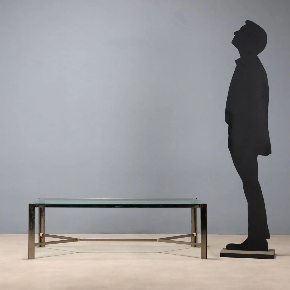 Vintage Coffee Table Metal Glass Brass Design Italy 1980s | Modernism | Tables