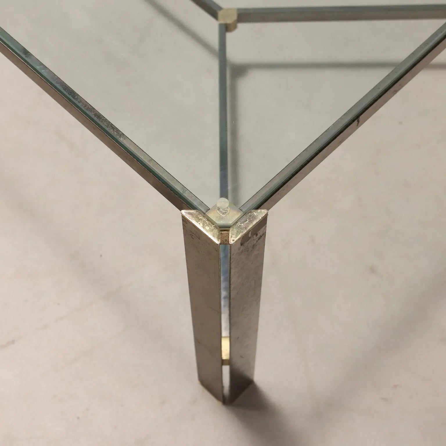 Vintage Coffee Table Metal Glass Brass Design Italy 1980s | Modernism | Tables