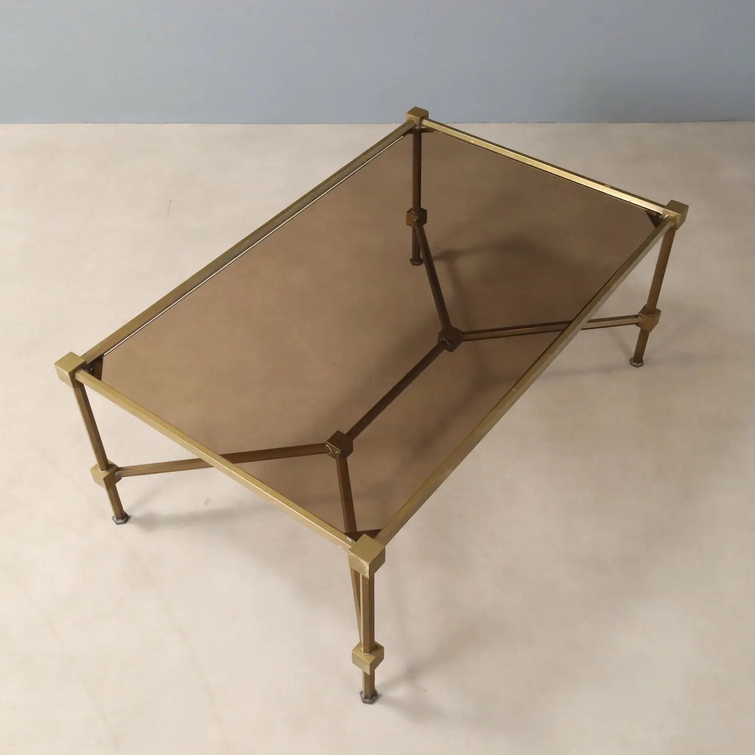 Vintage Coffee Table Brass Glass Design Italy 1970s | Modernism | Tables