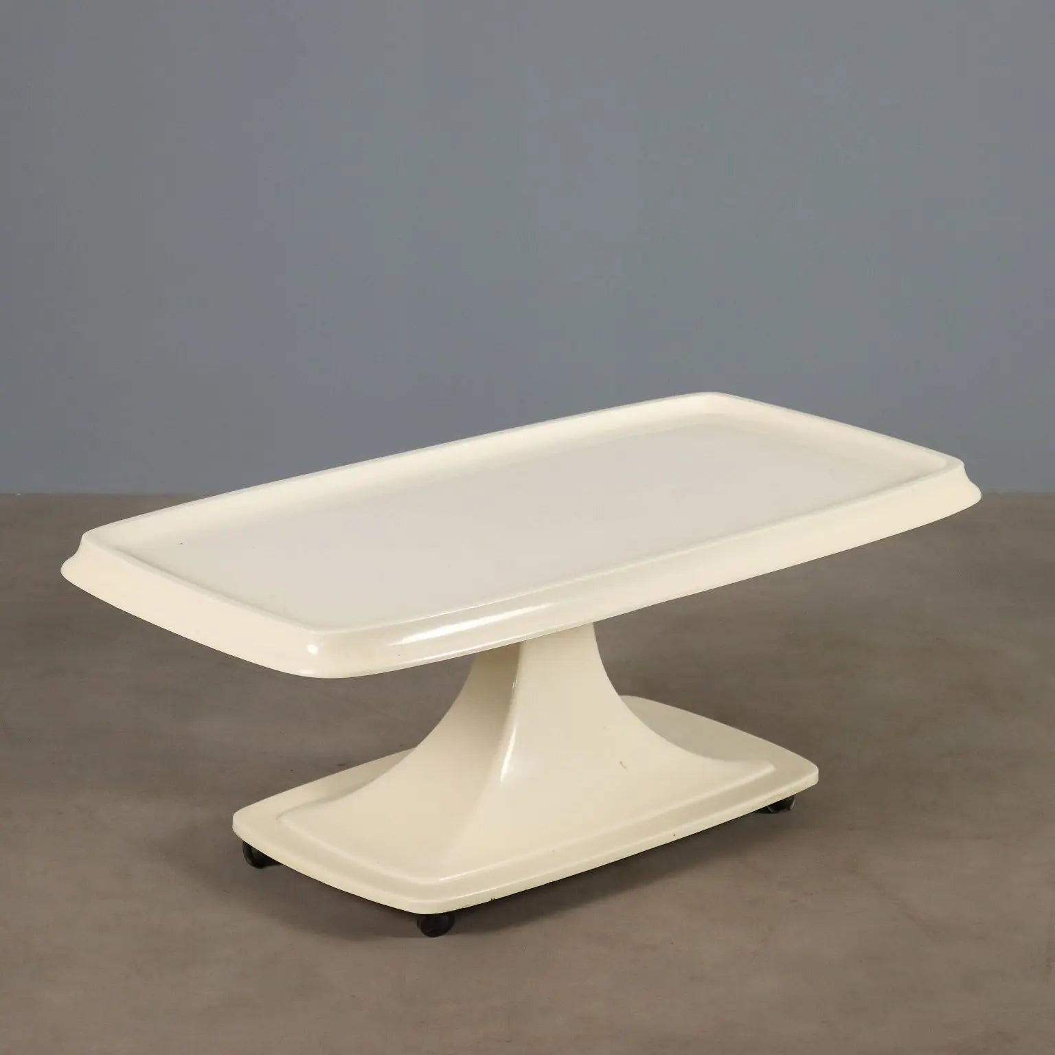 Vintage Coffee Table with Wheels Plastic Design Italy 1970s