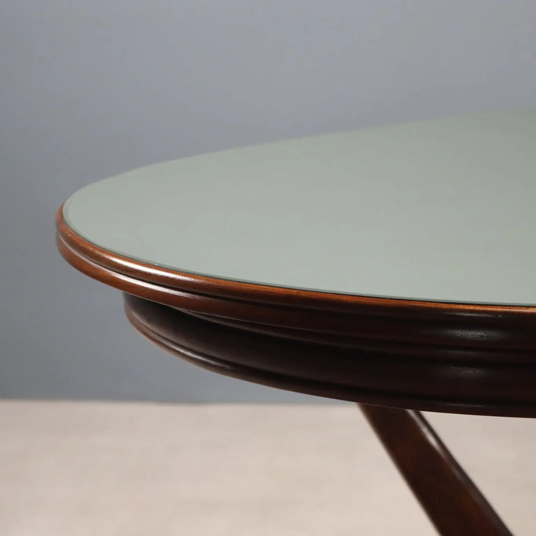 Vintage Table Painted Beech Glass Design Italy 1950s
