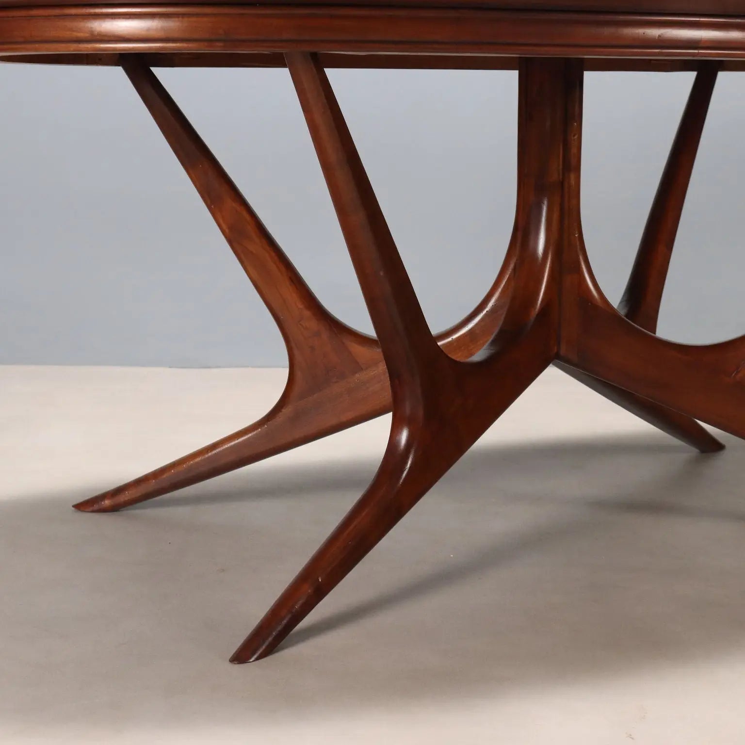 Vintage Table Painted Beech Glass Design Italy 1950s