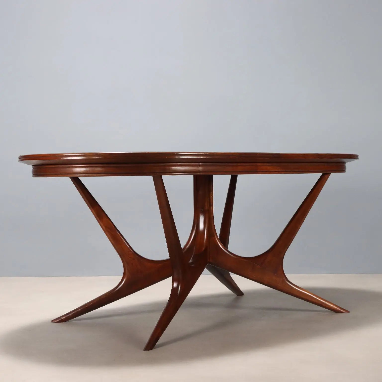 Vintage Table Painted Beech Glass Design Italy 1950s
