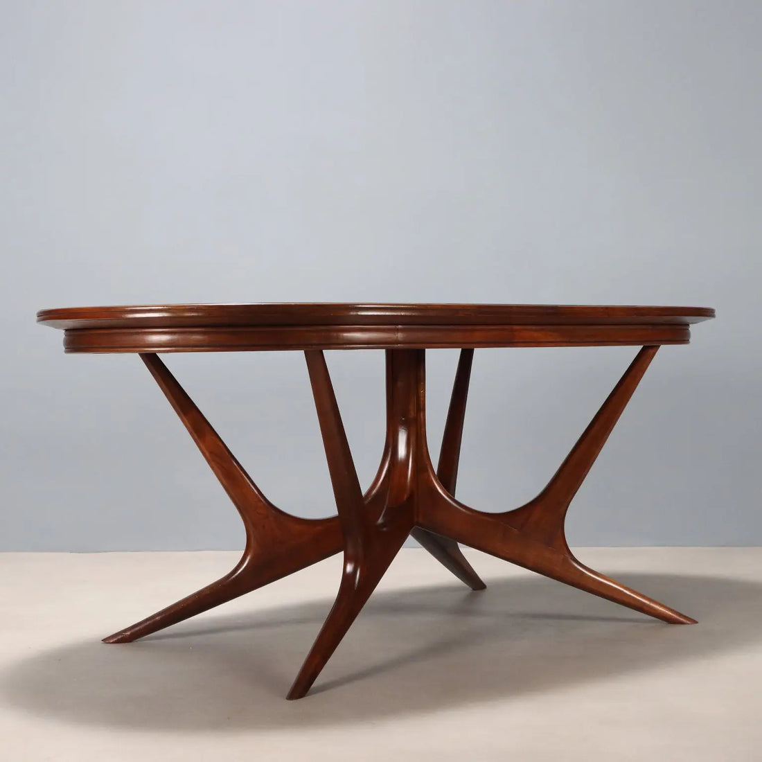 Vintage Table Painted Beech Glass Design Italy 1950s