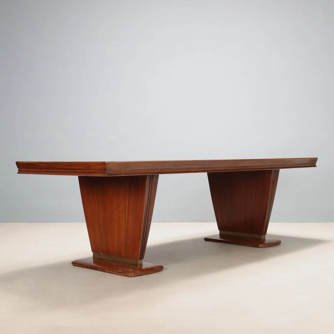 Great Vintage Table Wood Brass Design Italy 1940s-1950s
