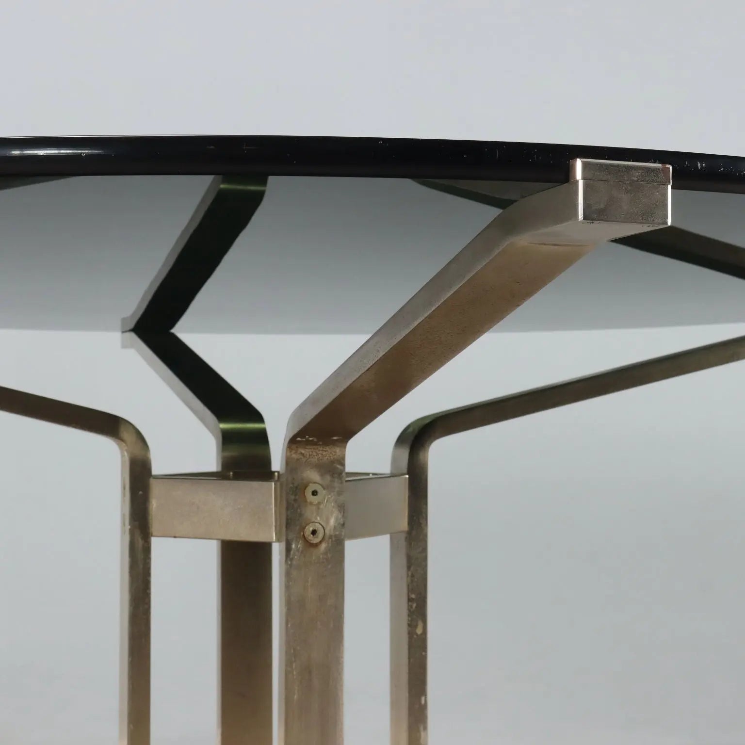 Vintage Formanova Table Metal Glass Design G. Moscatelli