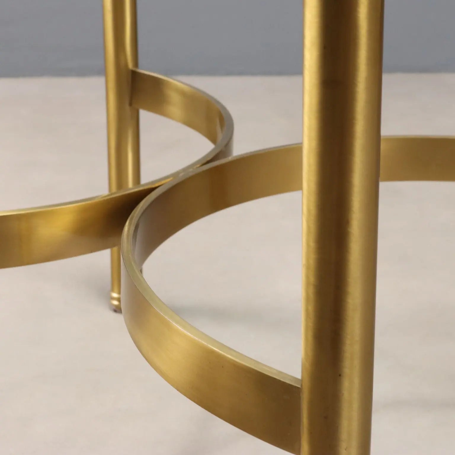 Vintage Coffee Table Brass Glass Top Design Italy 1970s