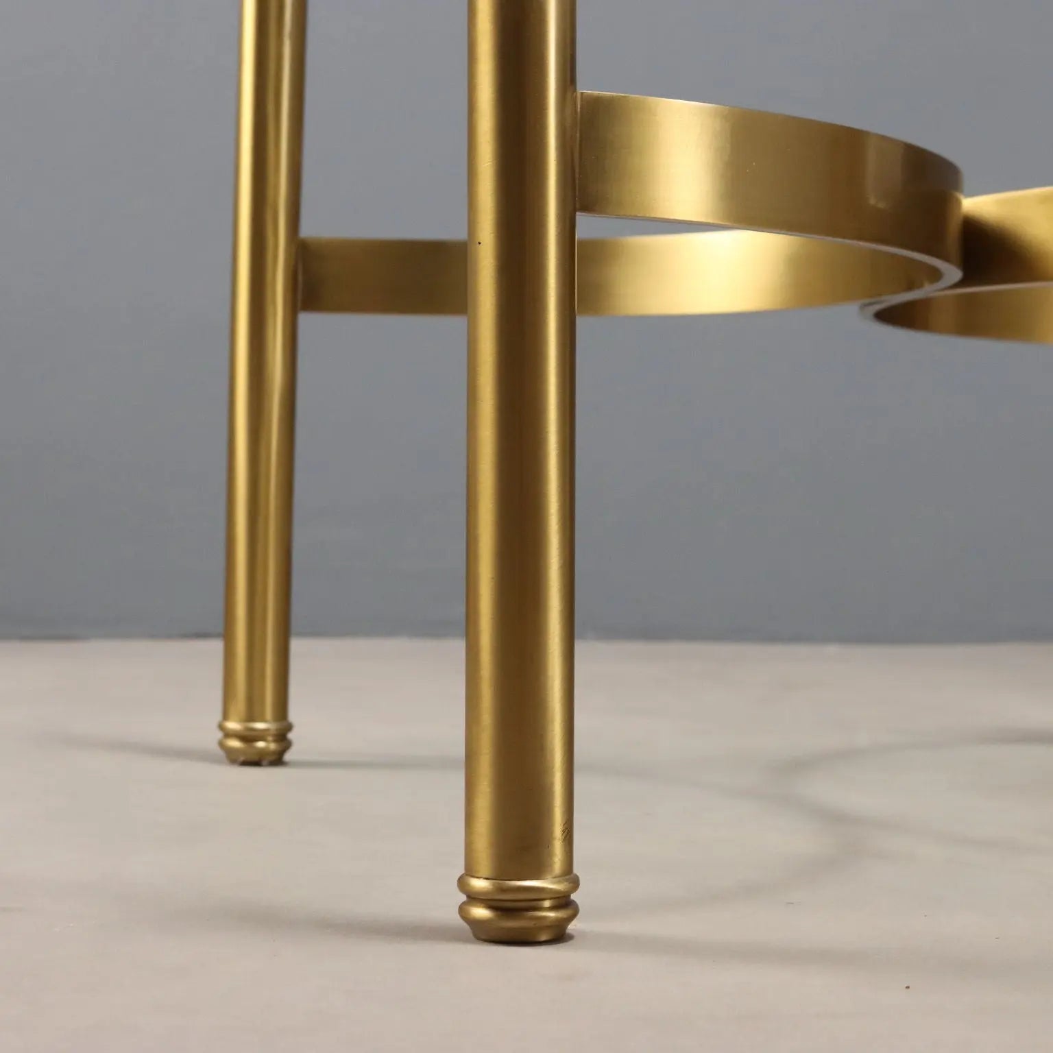 Vintage Coffee Table Brass Glass Design Italy 1970s