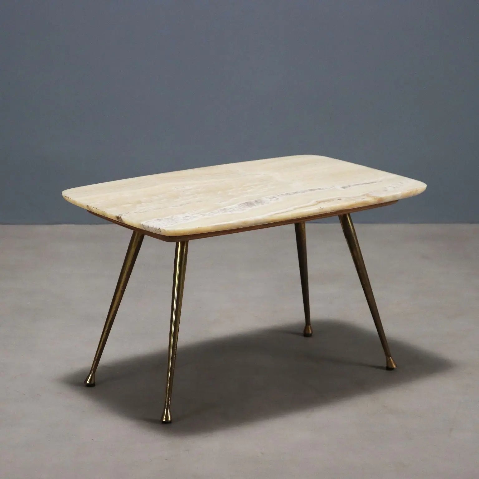 Vintage Coffee Table Onyx Brass Design Italy 1950s-1960s