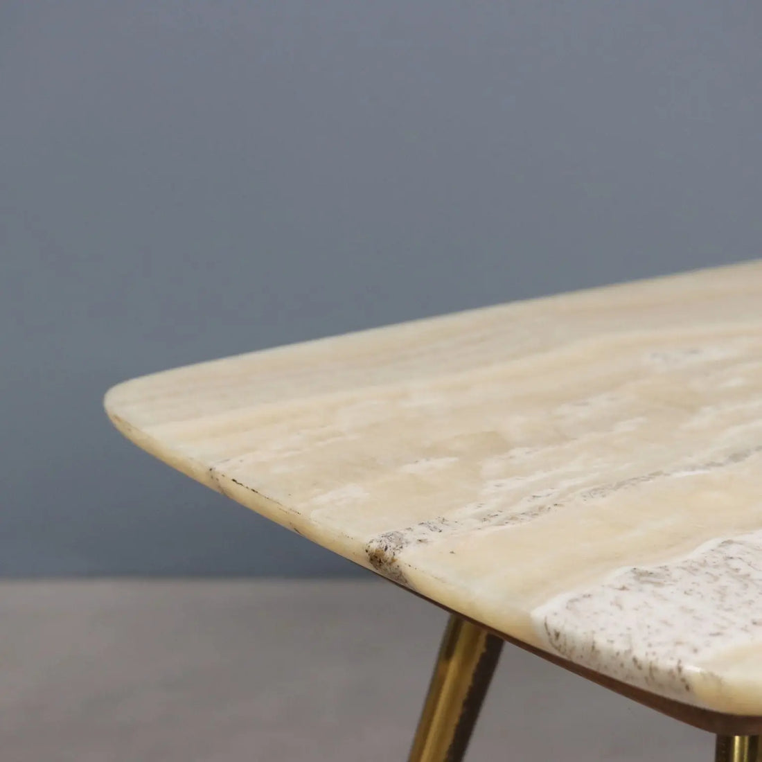 Vintage Coffee Table Onyx Brass Design Italy 1950s-1960s