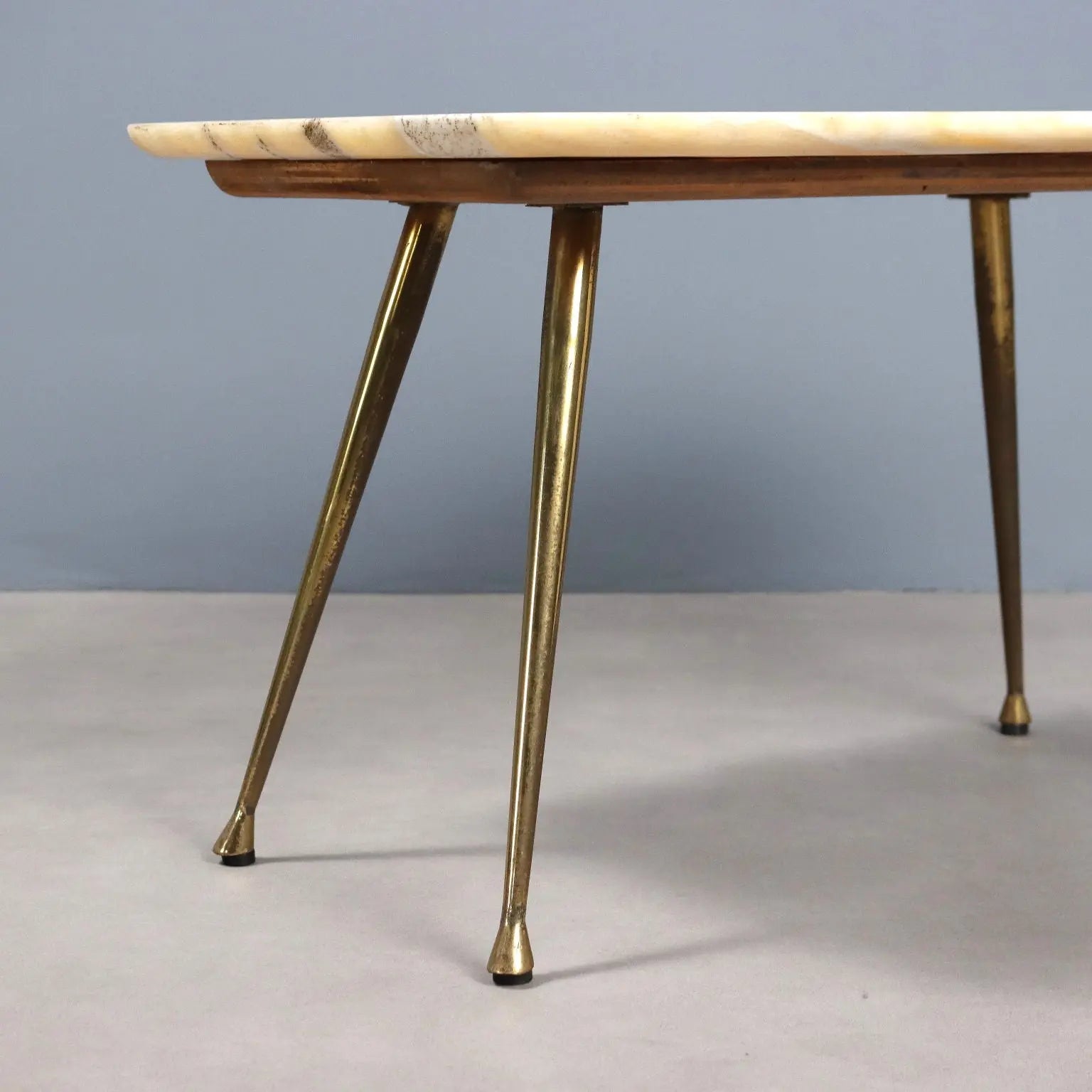 Vintage Coffee Table Onyx Brass Design Italy 1950s-1960s