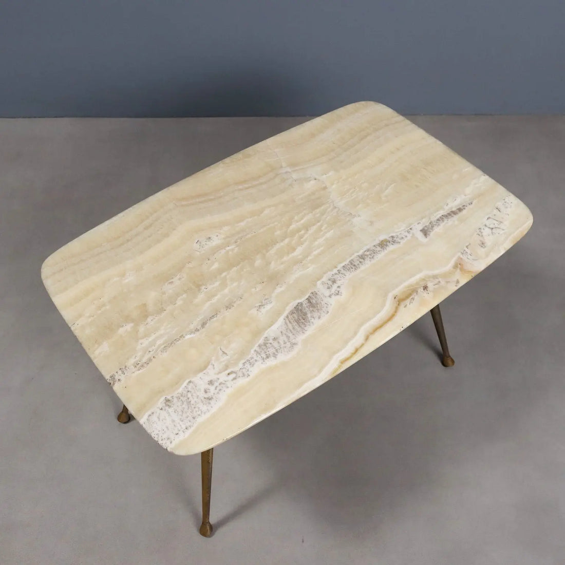 Vintage Coffee Table Onyx Brass Design Italy 1950s-1960s
