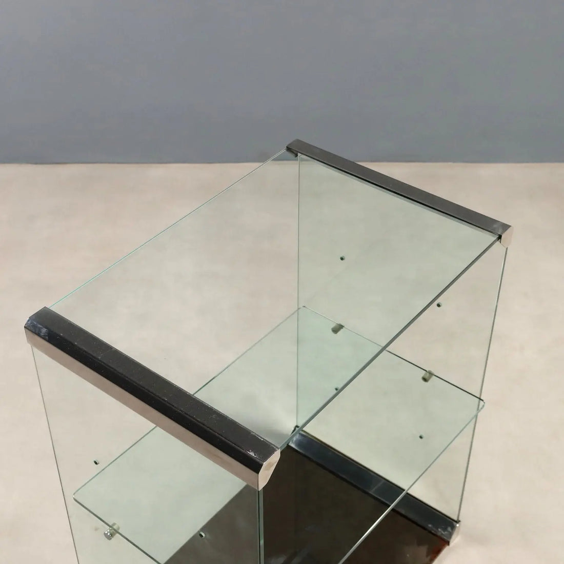 Vintage Étagère Gallotti & Radice Glass Brass Design Italy 1960s
