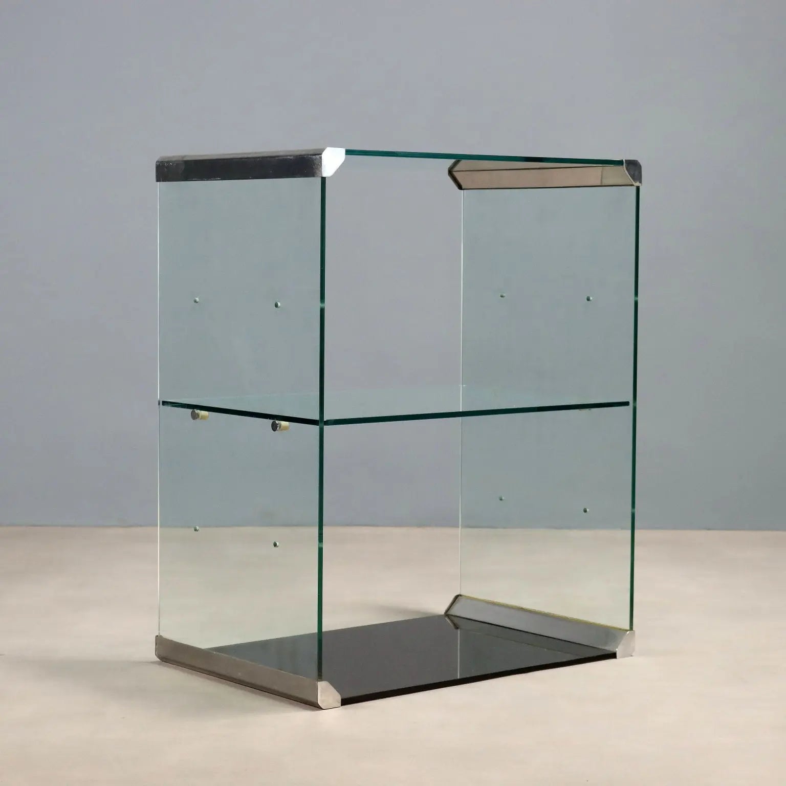 Vintage Étagère Gallotti & Radice Glass Brass Design Italy 1960s