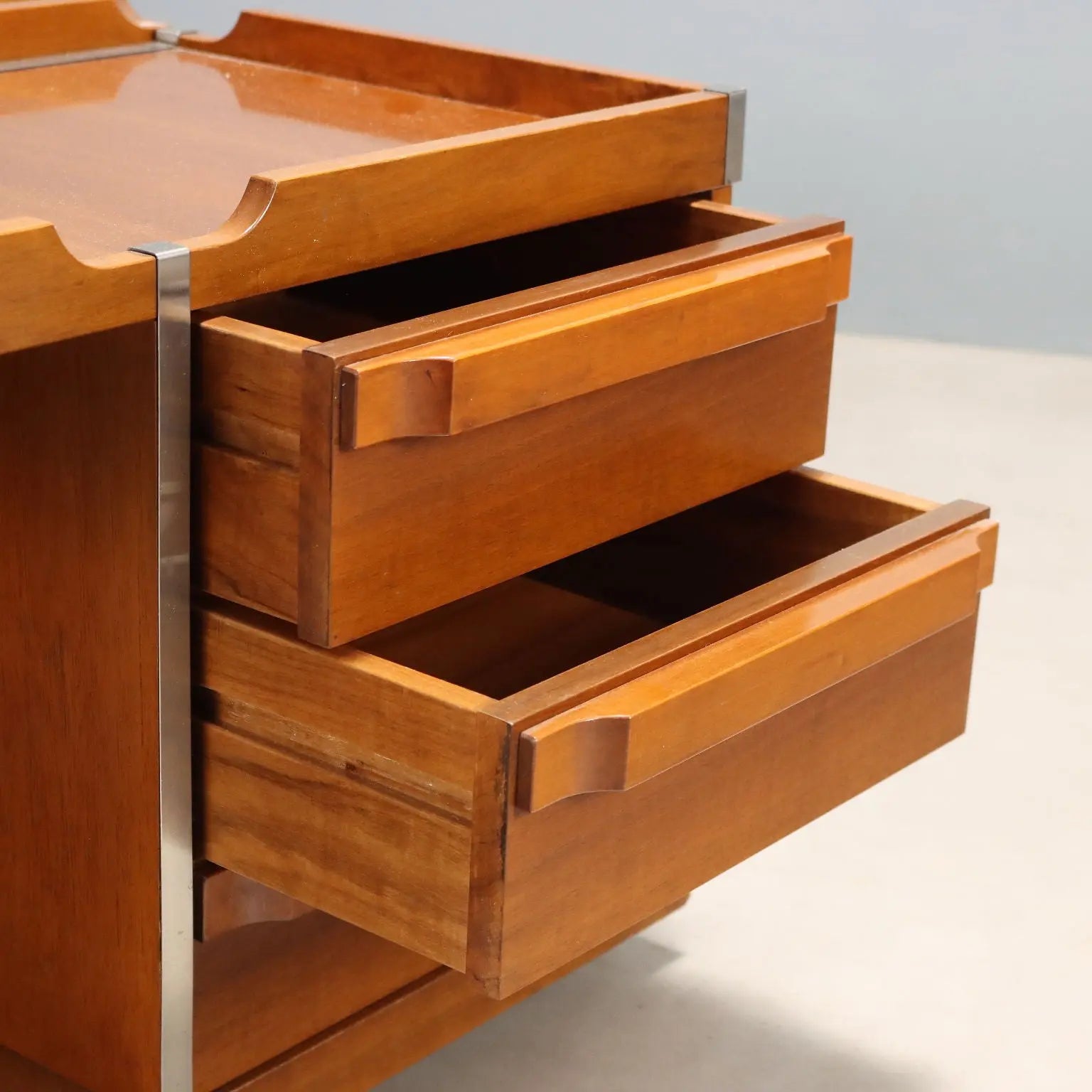 Vintage Coffee Table Tanganyka Walnut Design Italy 1970s