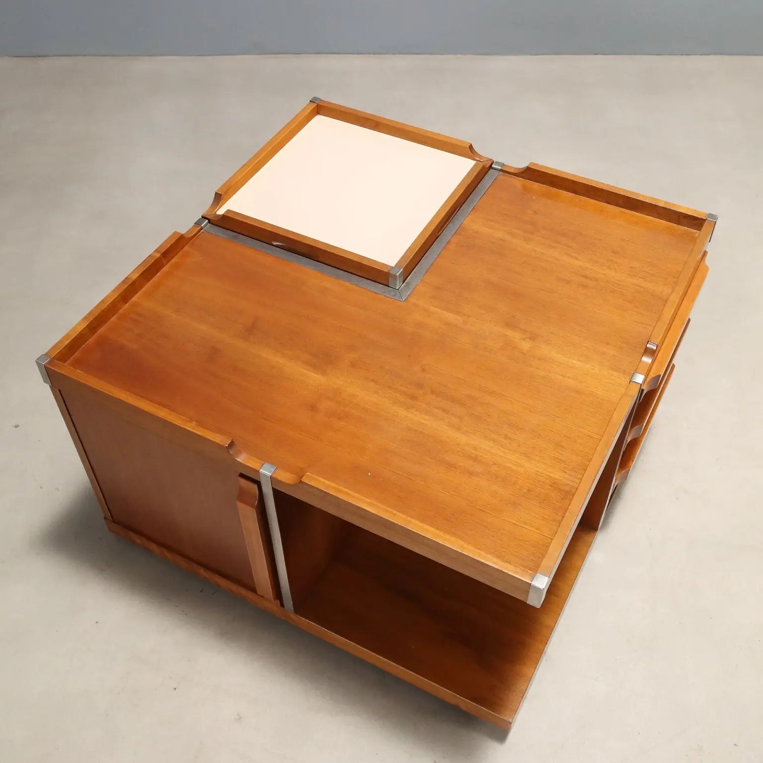 Vintage Coffee Table Tanganyka Walnut Design Italy 1970s