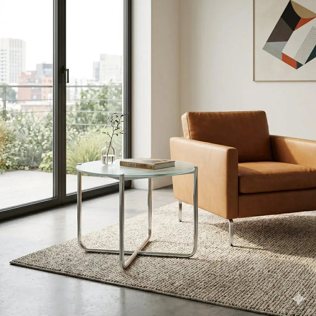Knoll E01M Coffee Table Design MIes van der Rohe Metal 1990s