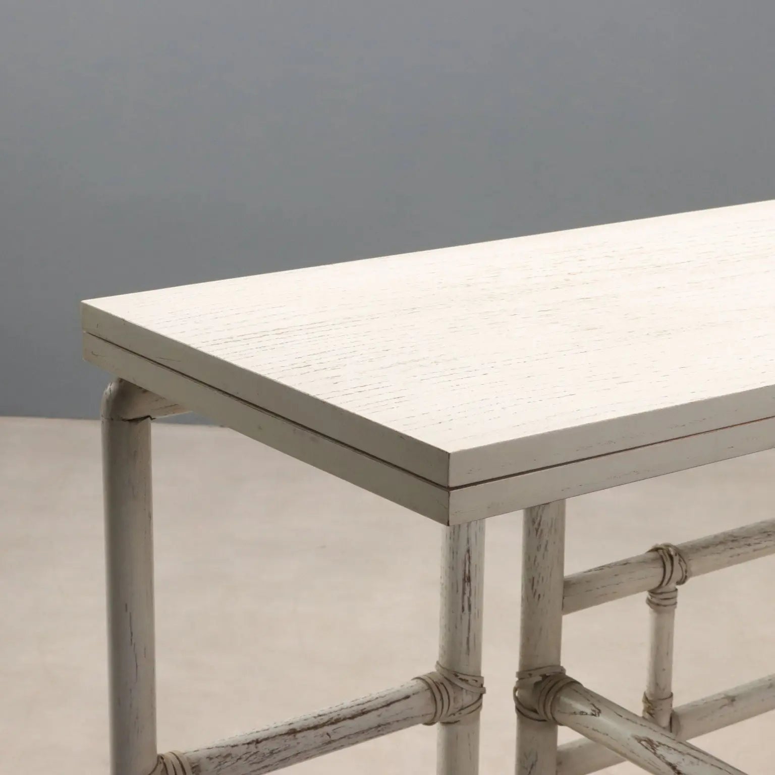 Vintage Console and Chair Bleached Wood Design Italy 1980s