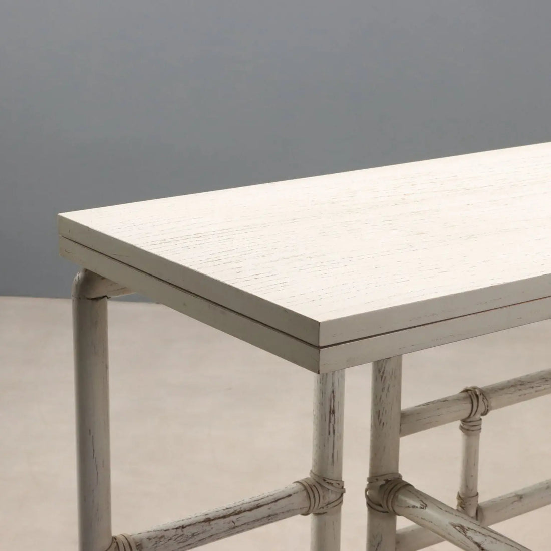 Vintage Console and Chair Bleached Wood Design Italy 1980s