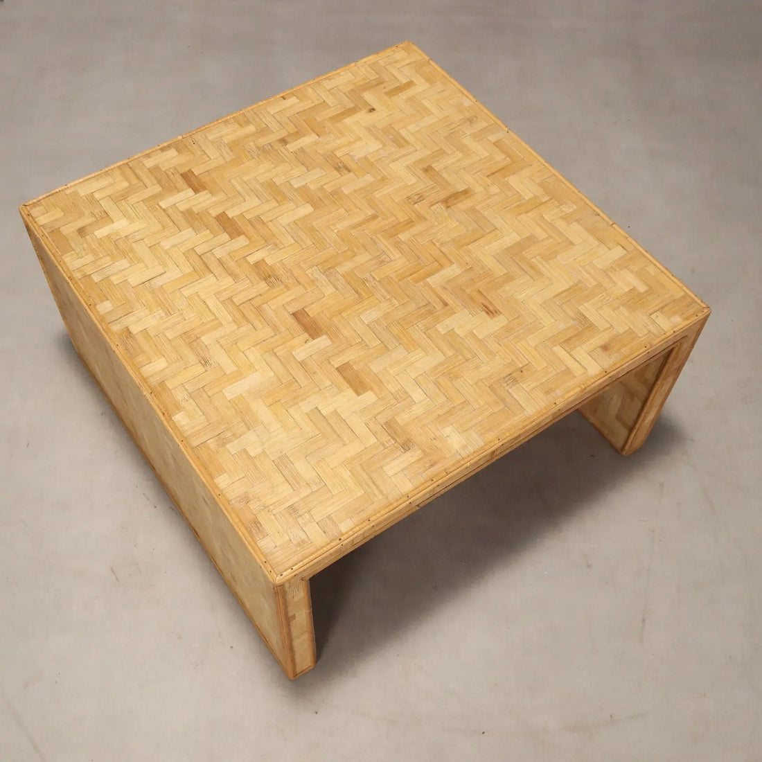 Vintage Coffee Table Wood Inlays Design Italy 1970s
