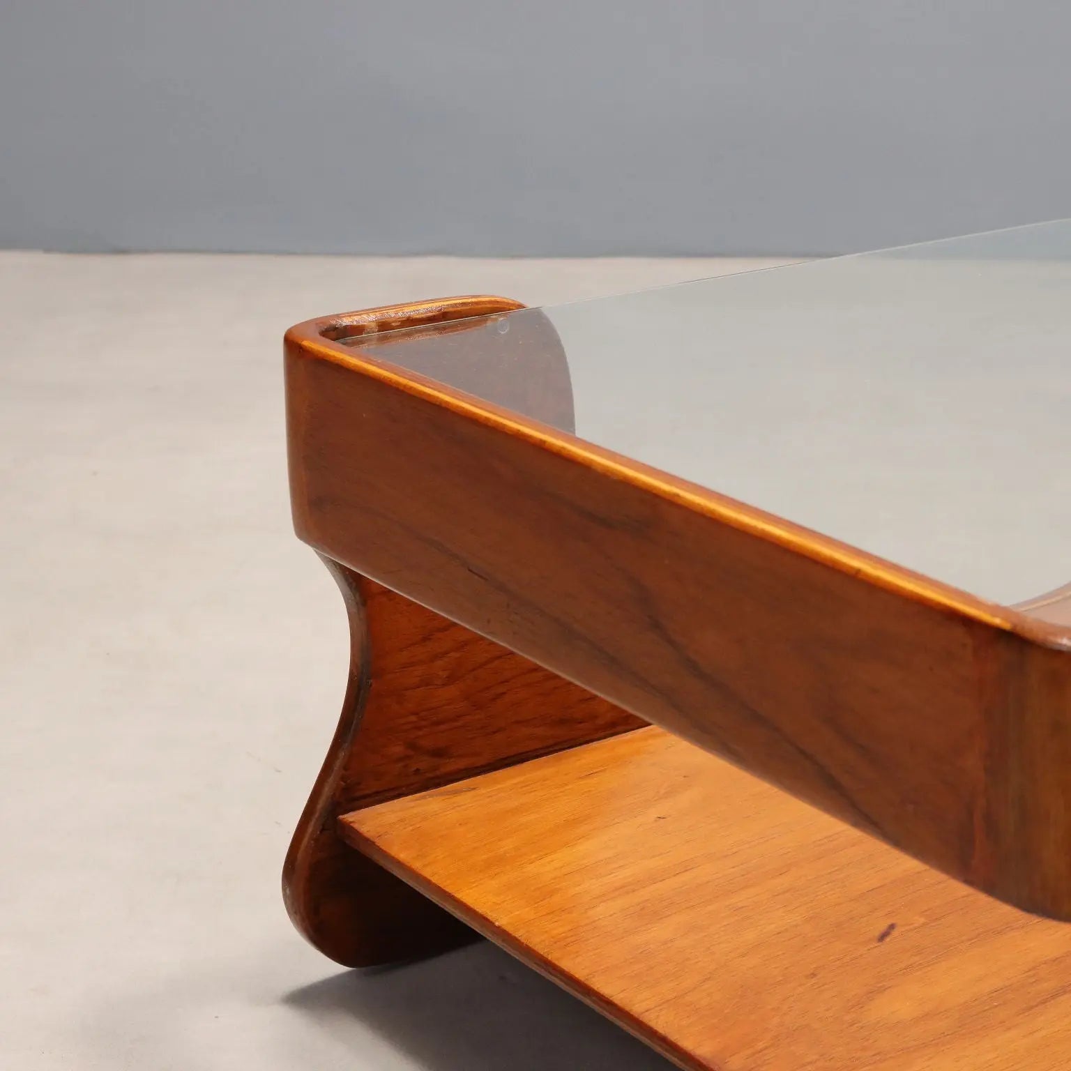 Vintage Coffee Table Teak Double Top Design Italy 1960s