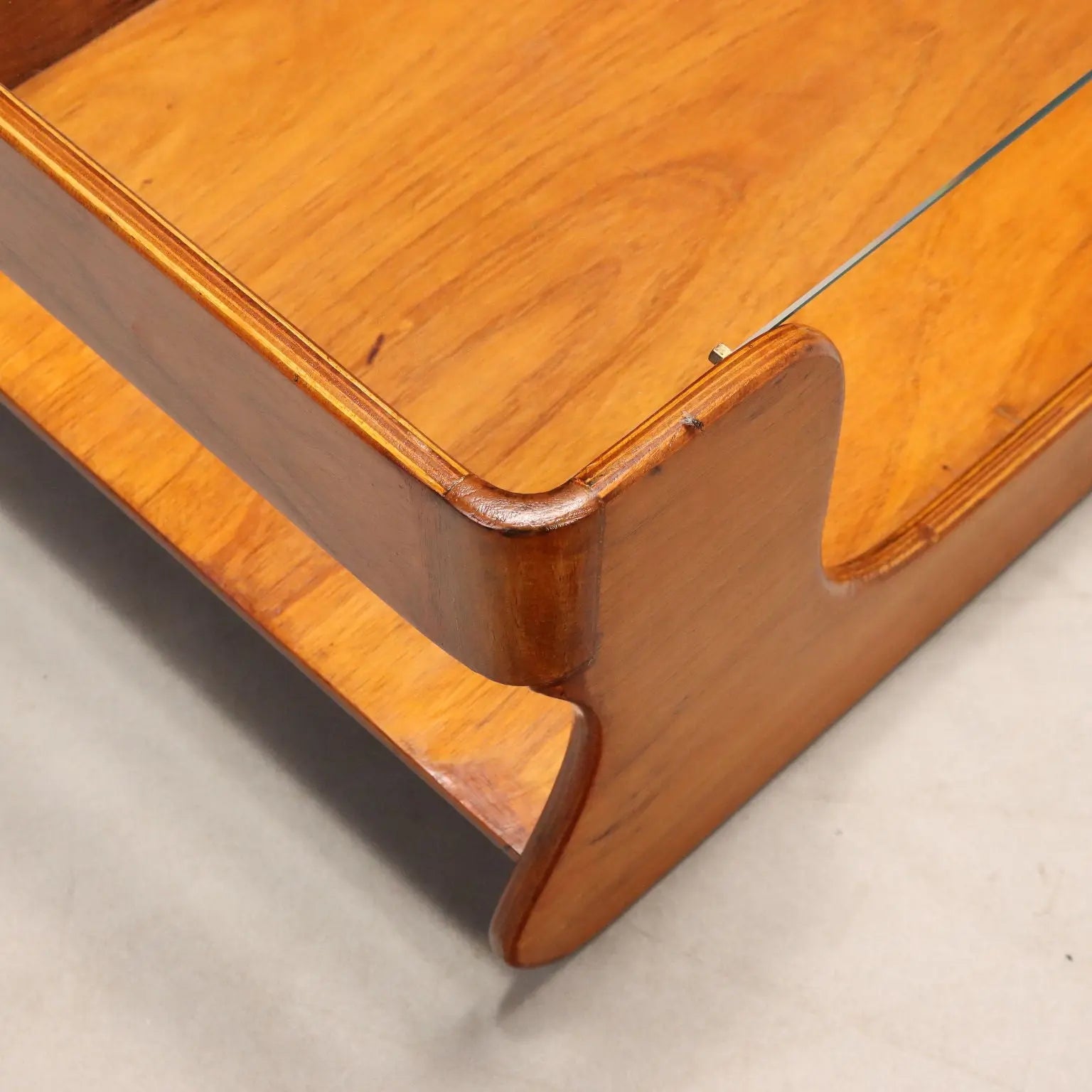 Vintage Coffee Table Teak Double Top Design Italy 1960s