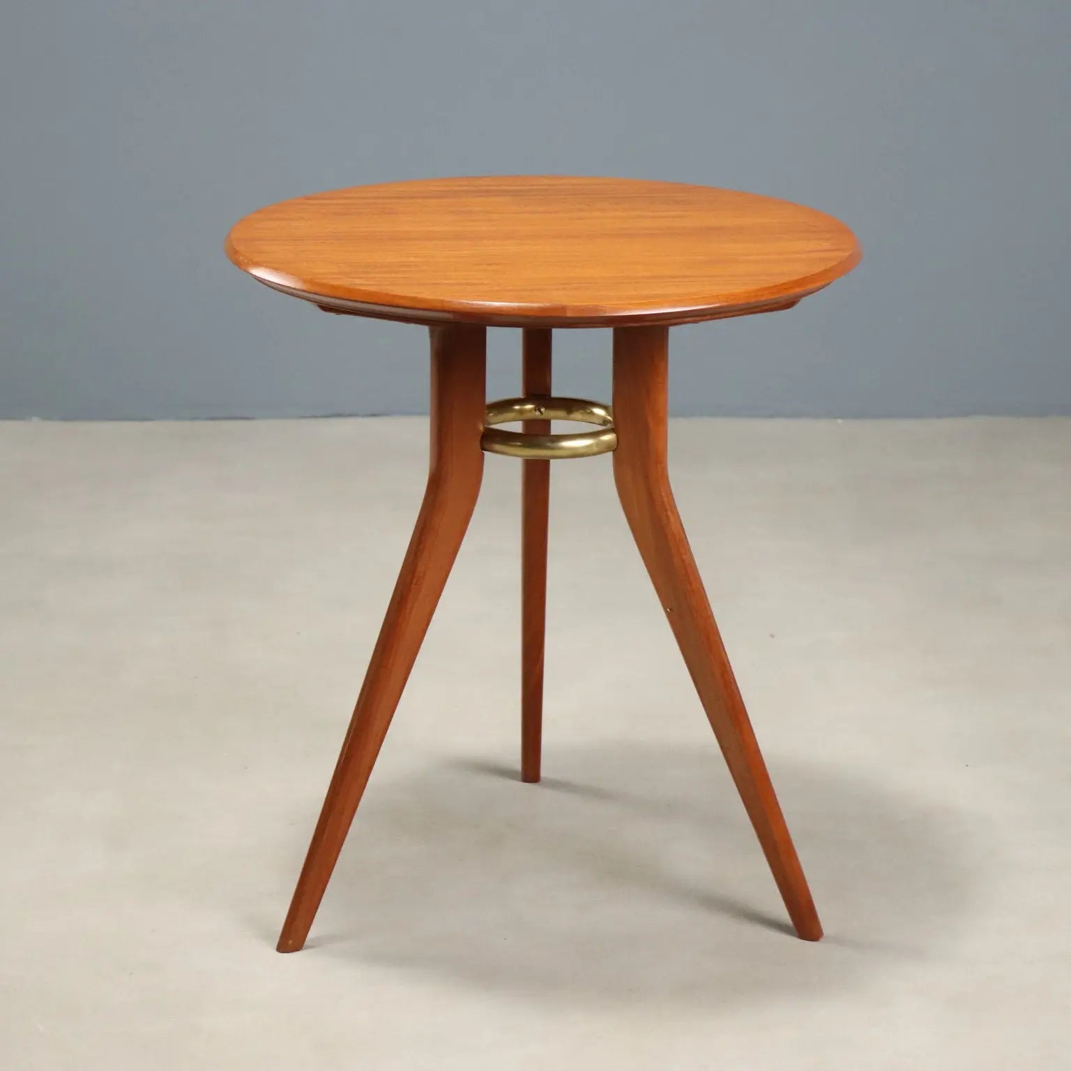 Vintage Coffee Table Mahogany Brass Design Italy 1950s