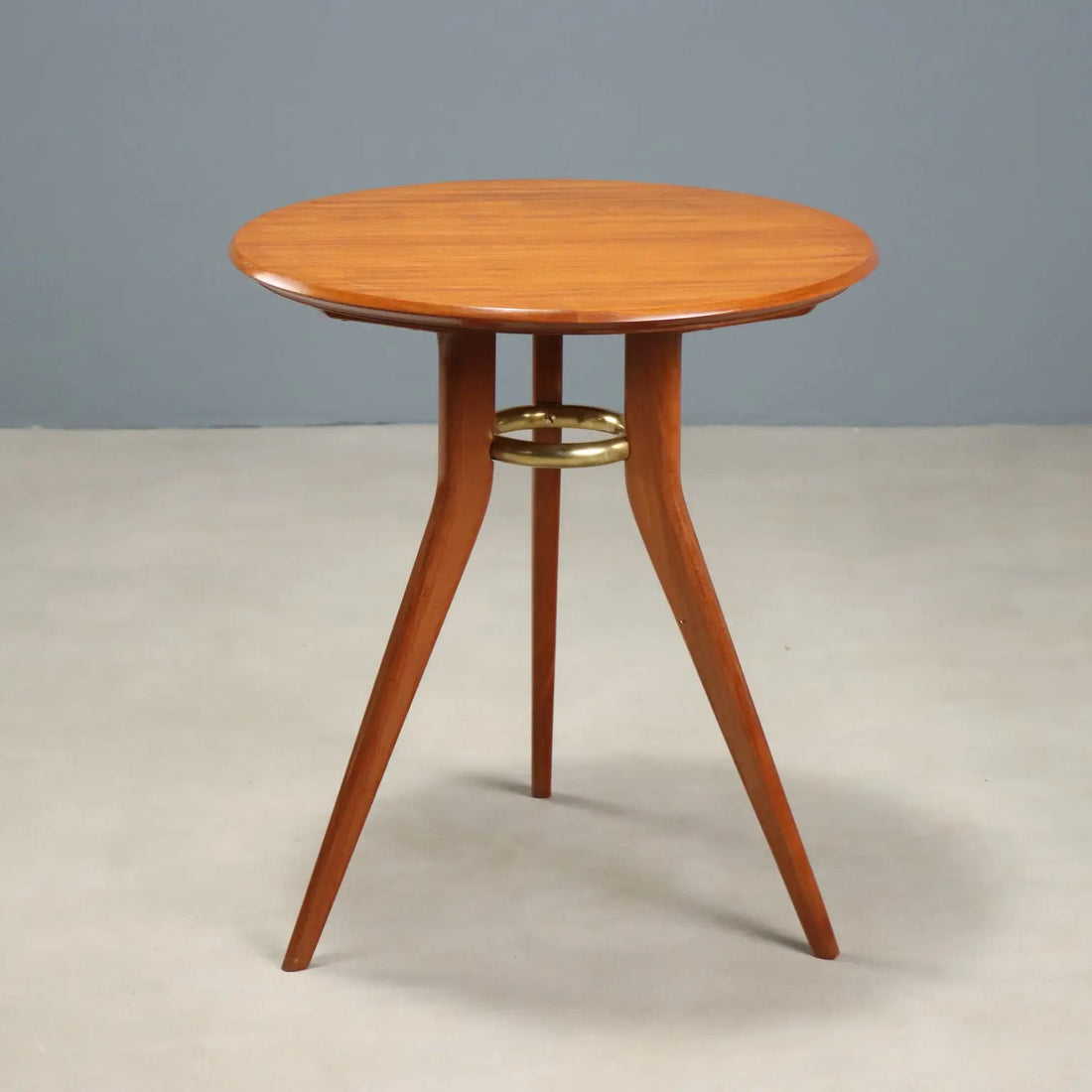 Vintage Coffee Table Mahogany Brass Design Italy 1950s