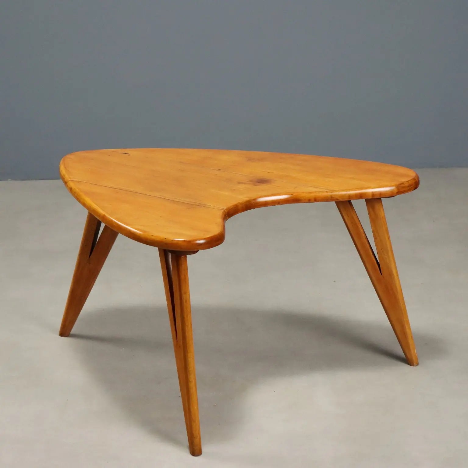 Vintage Coffee Table Painted Beech Wood Design 1950s