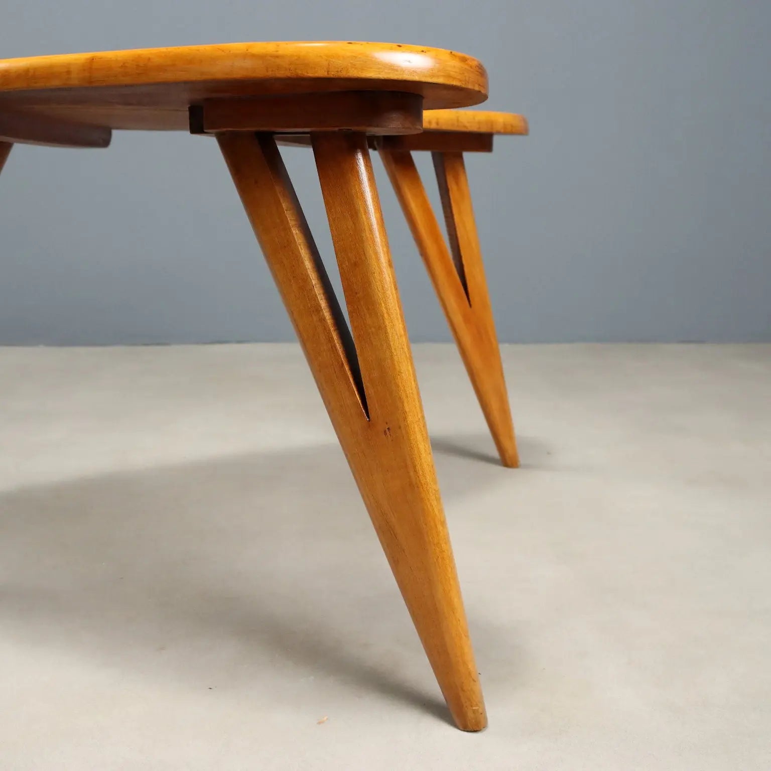 Vintage Coffee Table Painted Beech Wood Design 1950s