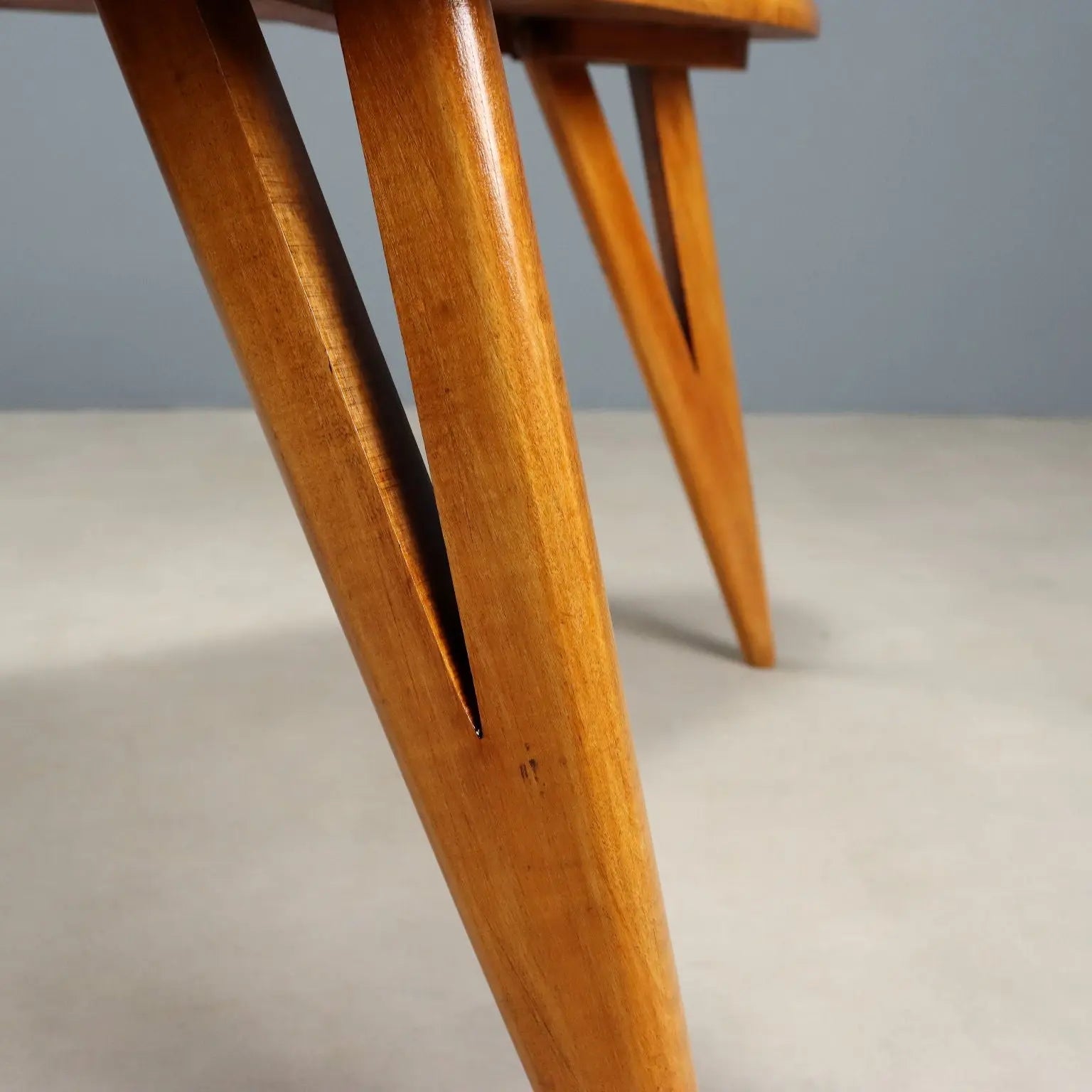 Vintage Coffee Table Painted Beech Wood Design 1950s