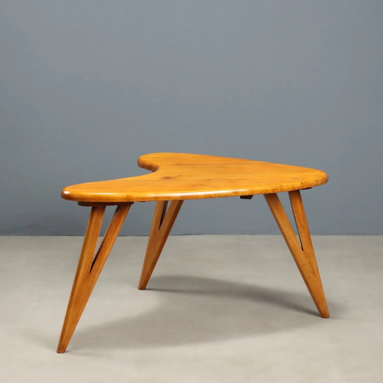 Vintage Coffee Table Painted Beech Wood Design 1950s