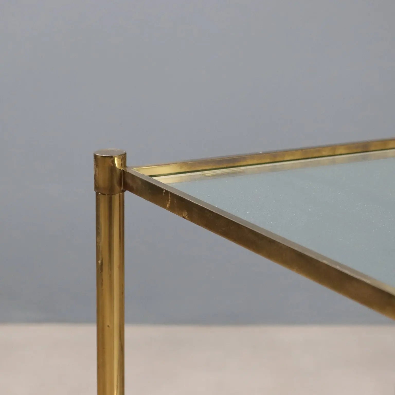 1970s Vintage Brass and Glass Coffee Table