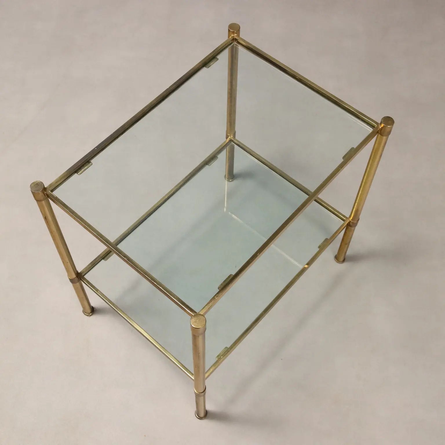 1970s Vintage Brass and Glass Coffee Table