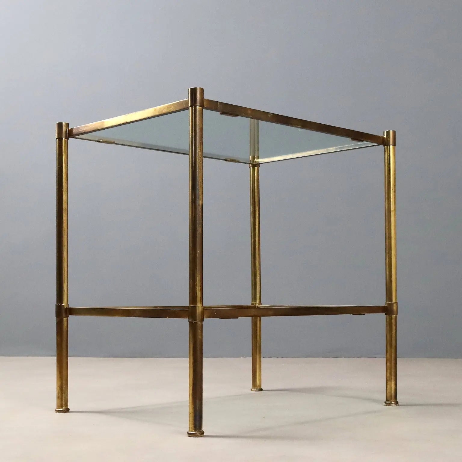 1970s Vintage Brass and Glass Coffee Table